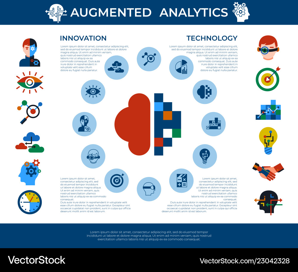 Digital augmented analytics Digital augmented analytics vector image