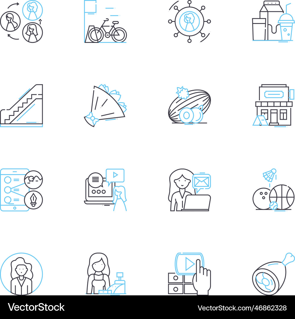 Digital experience linear icons set automation Digital experience linear icons set automation vector image