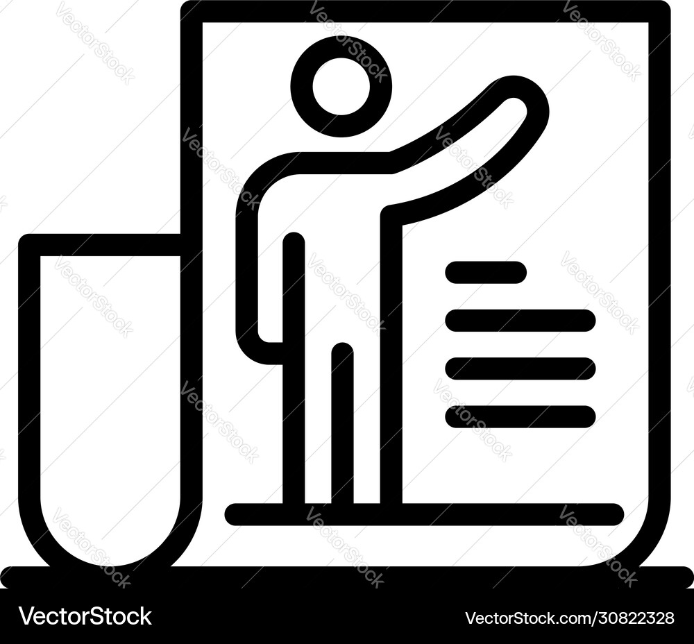 Man on document icon outline style Vector Image