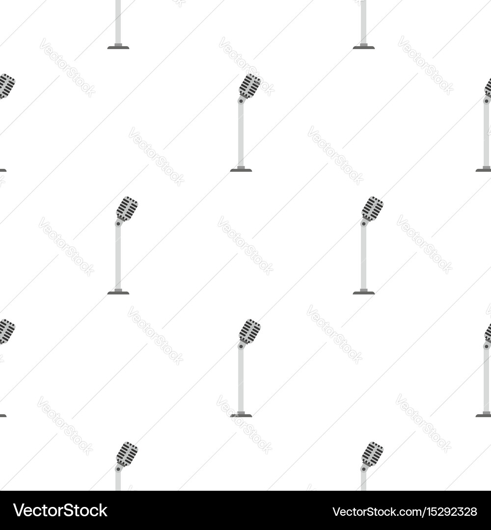 Microphone on stand pattern flat Vector Image