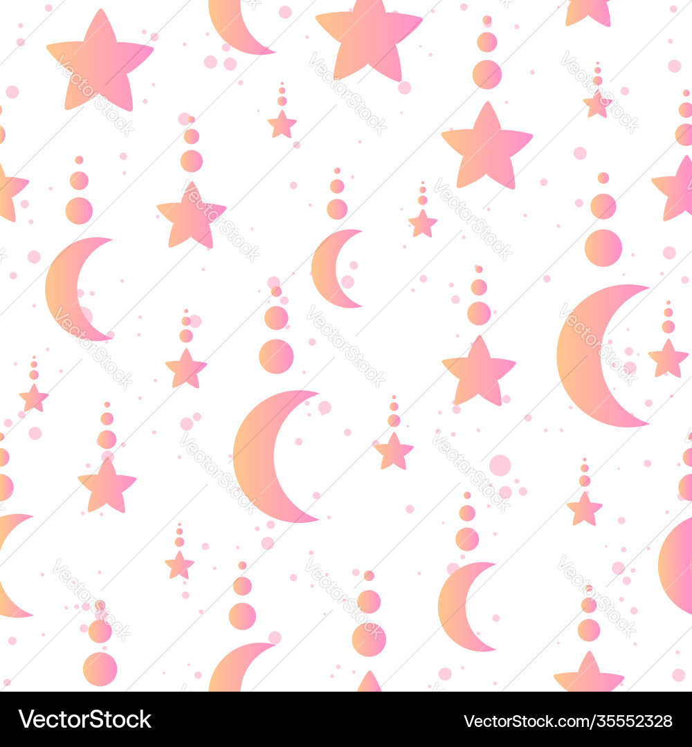 Minimalistic celestial seamless pattern vector image