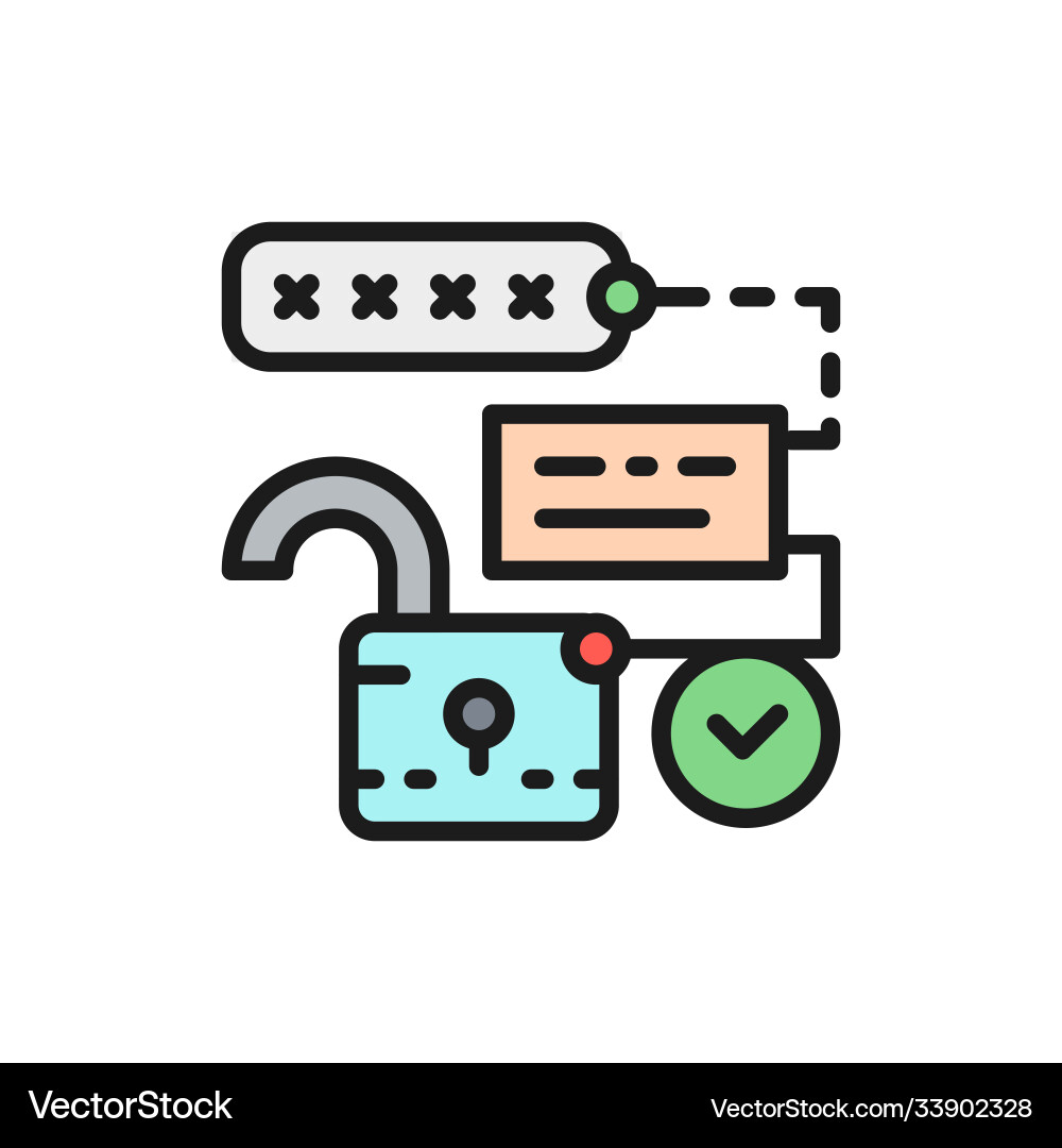 Open lock with pin code password and unlock Open lock with pin code password and unlock vector image