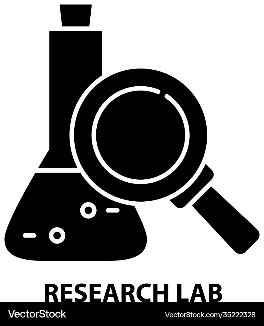 Research lab icon black sign with editable Research lab icon black sign with editable vector image