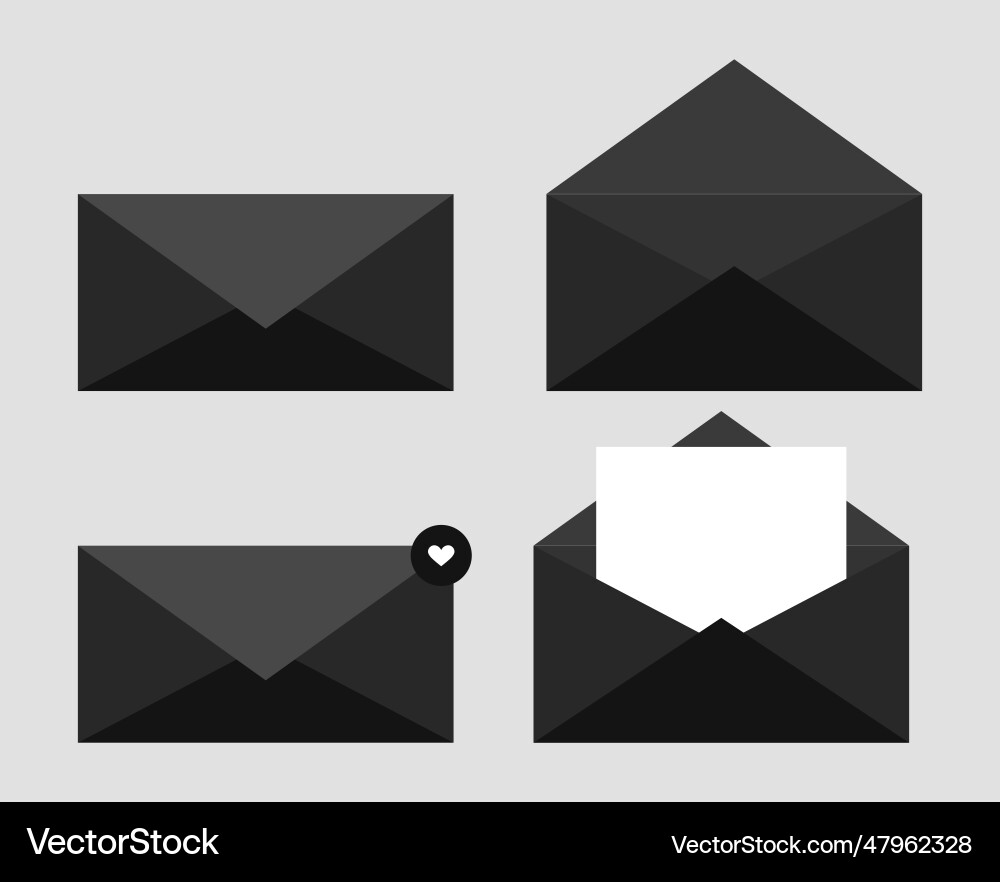 Set of opened and closed realistic blank post Vector Image