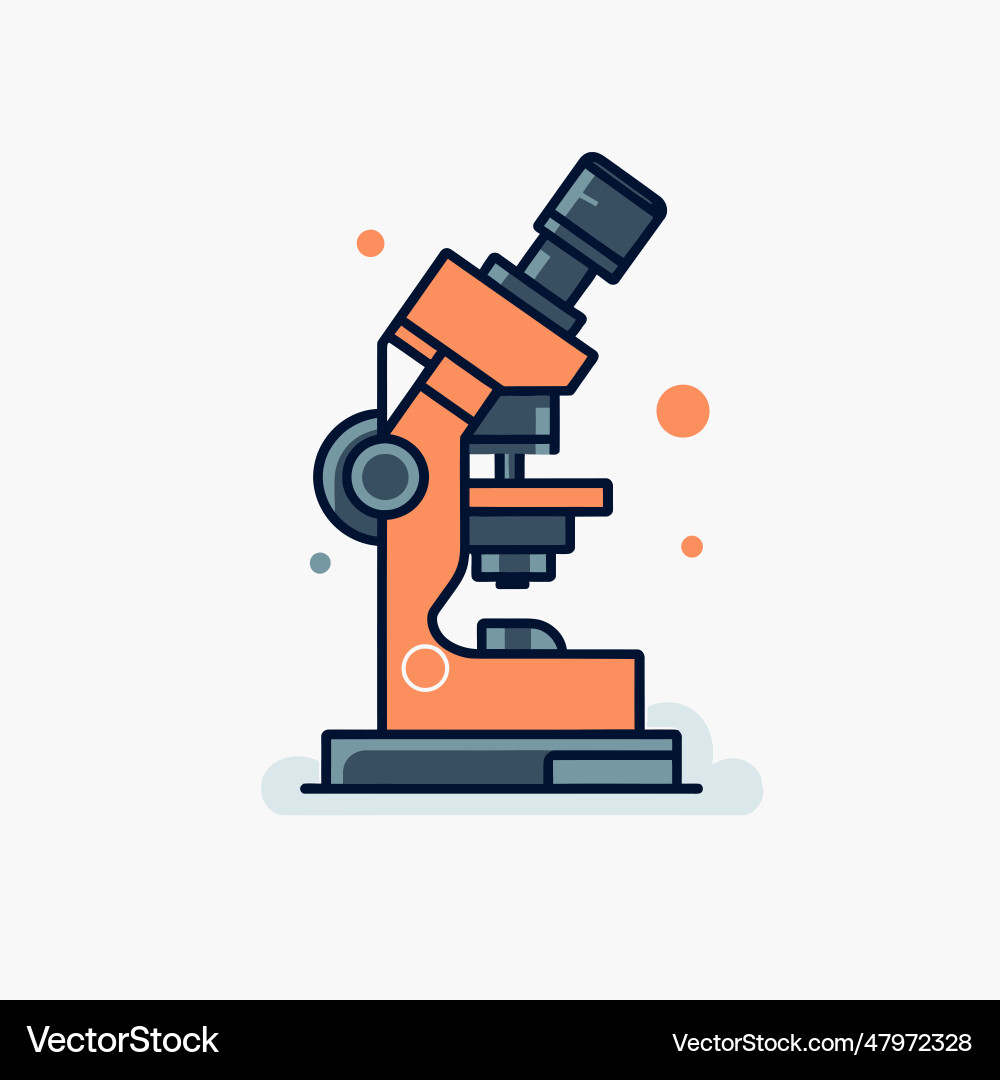 Simple microscope in flat style Vector Image