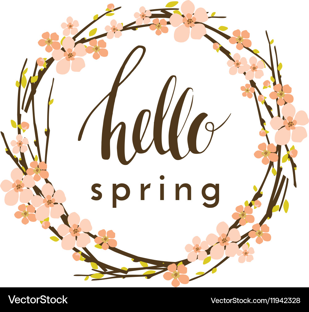 Spring background with flowering branches vector image