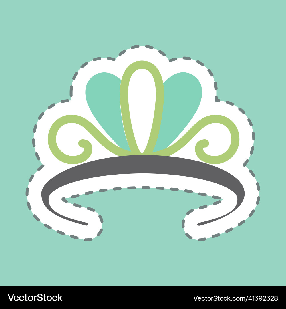 Sticker tiara line cut - simple good for prints Sticker tiara line cut - simple good for prints vector image