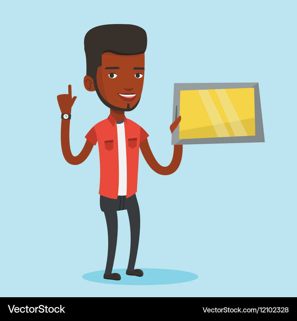 Student using tablet computer Vector Image