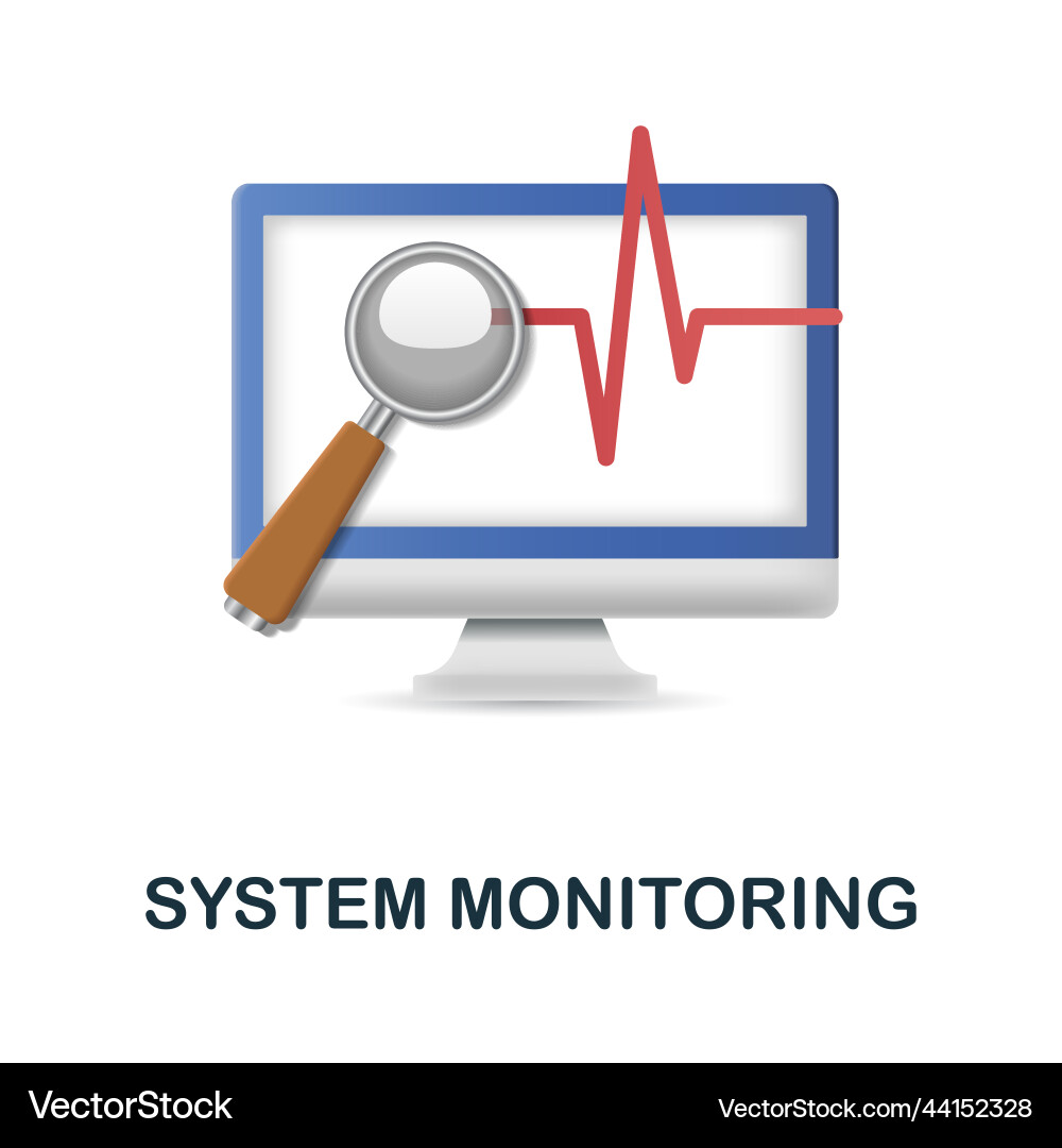 System monitoring icon 3d from data science System monitoring icon 3d from data science vector image