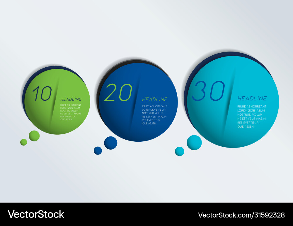 Three steps elements bubble chart scheme diagram Three steps elements bubble chart scheme diagram vector image