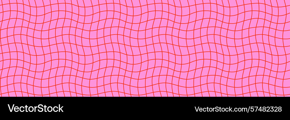Wavy grid pattern seamless background with red Wavy grid pattern seamless background with red vector image