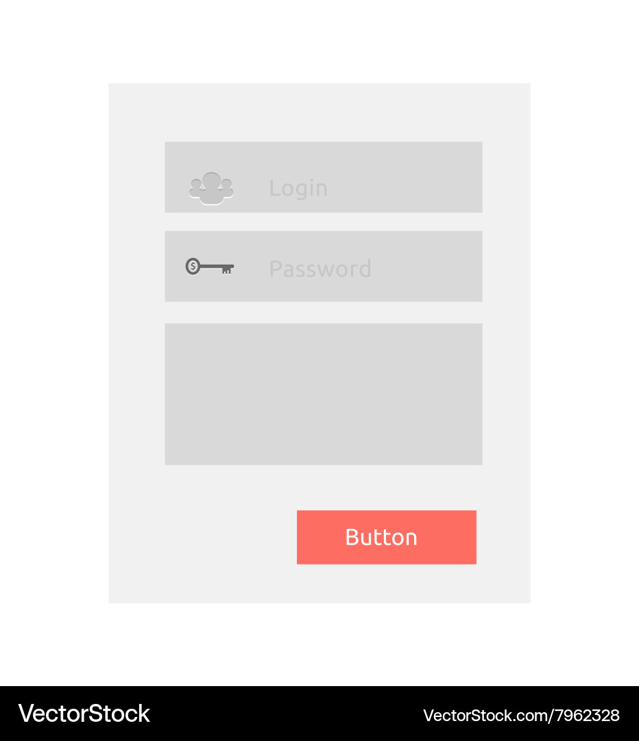 Website element login and password vector image