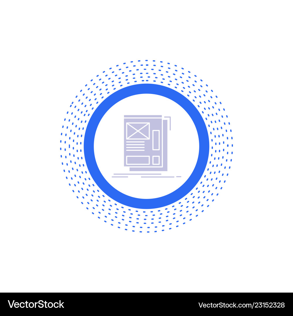 Wire framing web layout development glyph icon Wire framing web layout development glyph icon vector image
