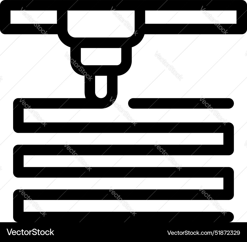 3d printer creating an object layer Vector Image