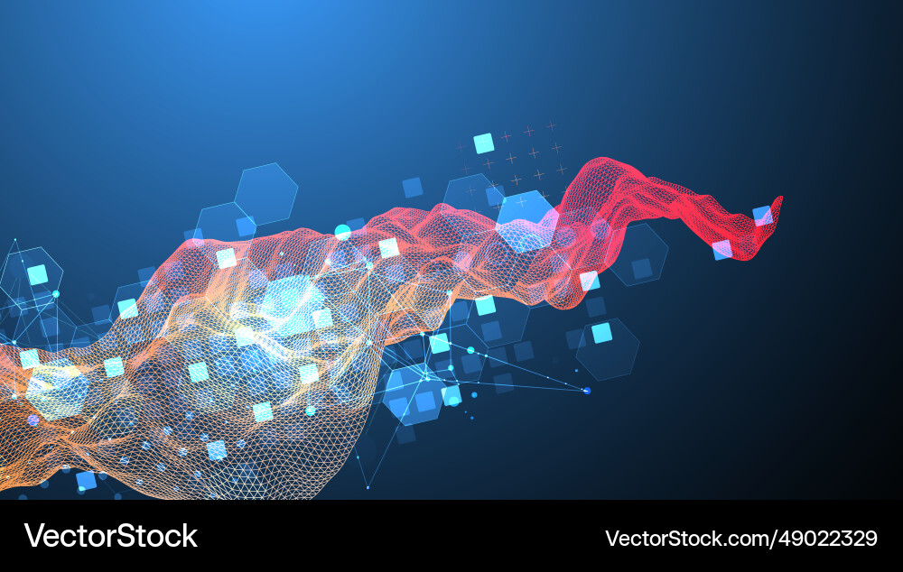 Abstract wave is made in a frame style vector image