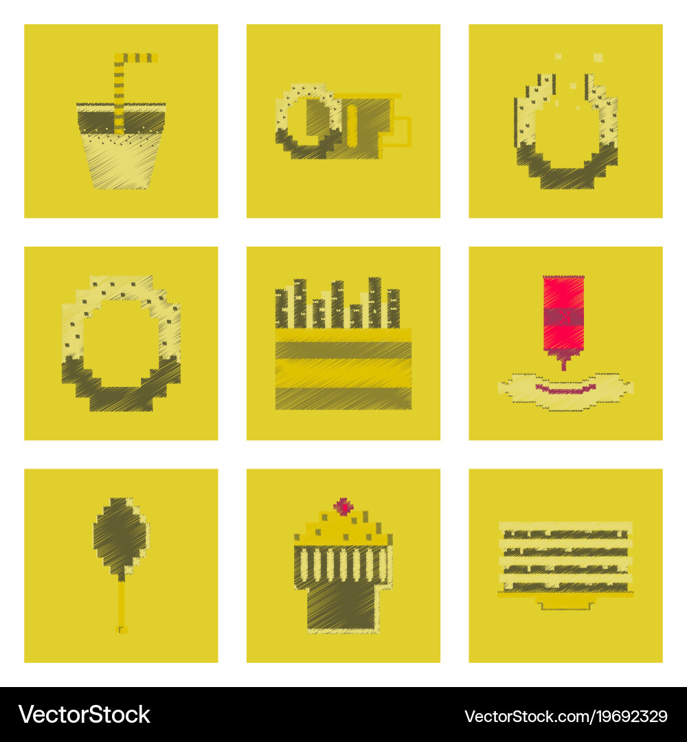 Assembly of flat shading style pixel icon fast Vector Image