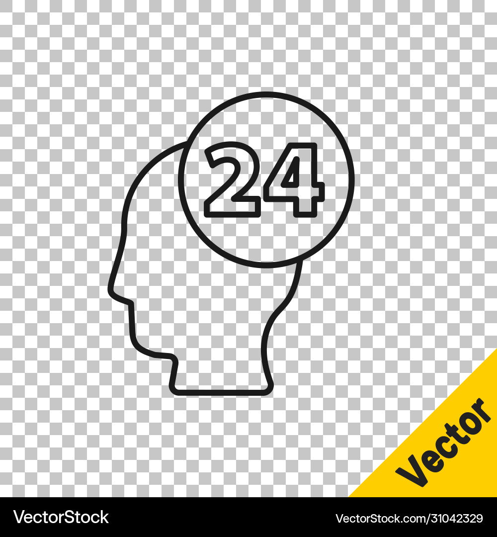 Black line support operator in touch icon isolated Vector Image