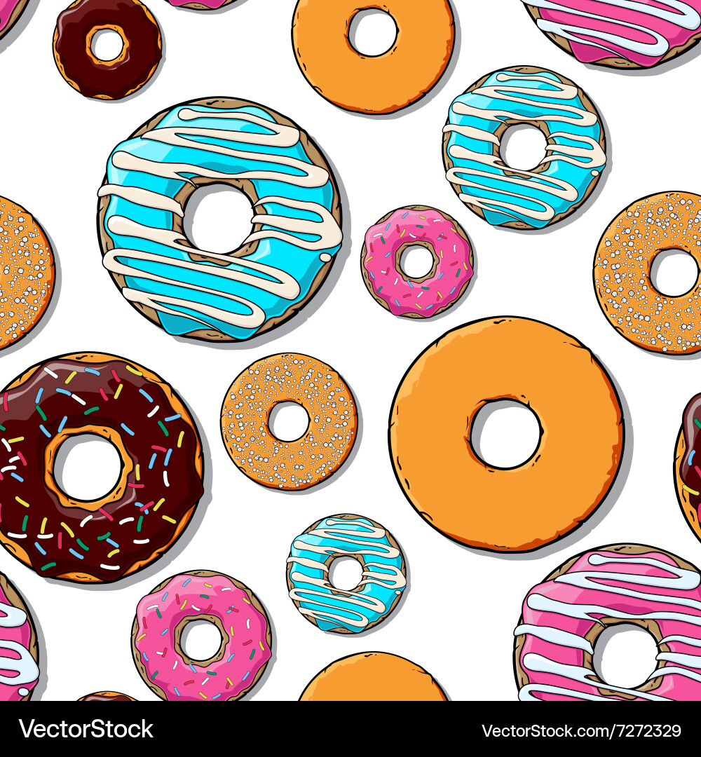 Cartoon donut Royalty Free Vector Image - VectorStock