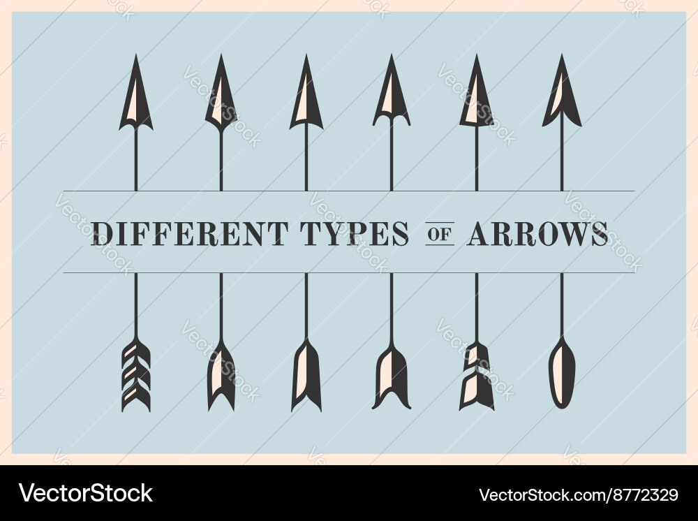 Design elements different types of arrows in retro Design elements different types of arrows in retro vector image
