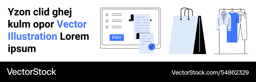 Digital payment processing and shopping elements Vector Image