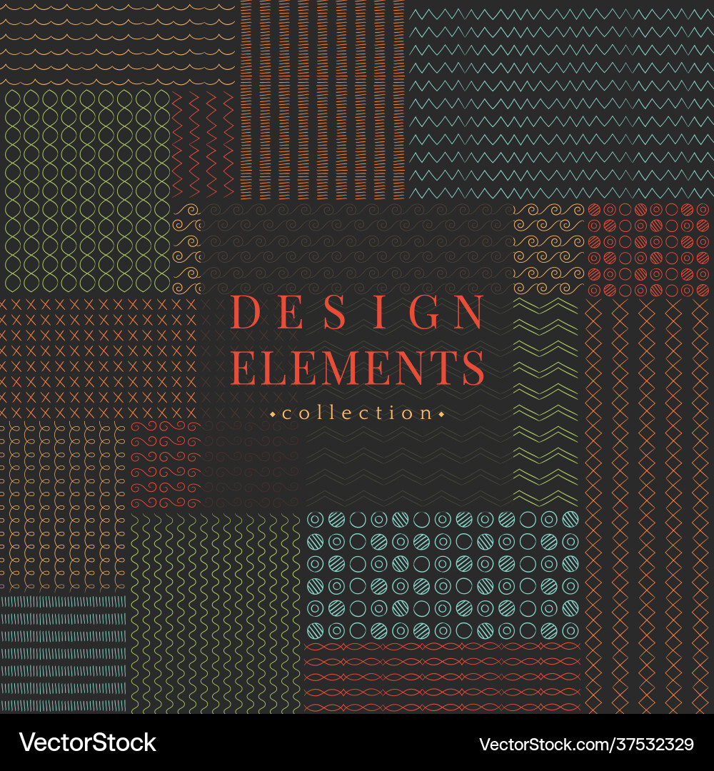 Divider line design elements collection Vector Image