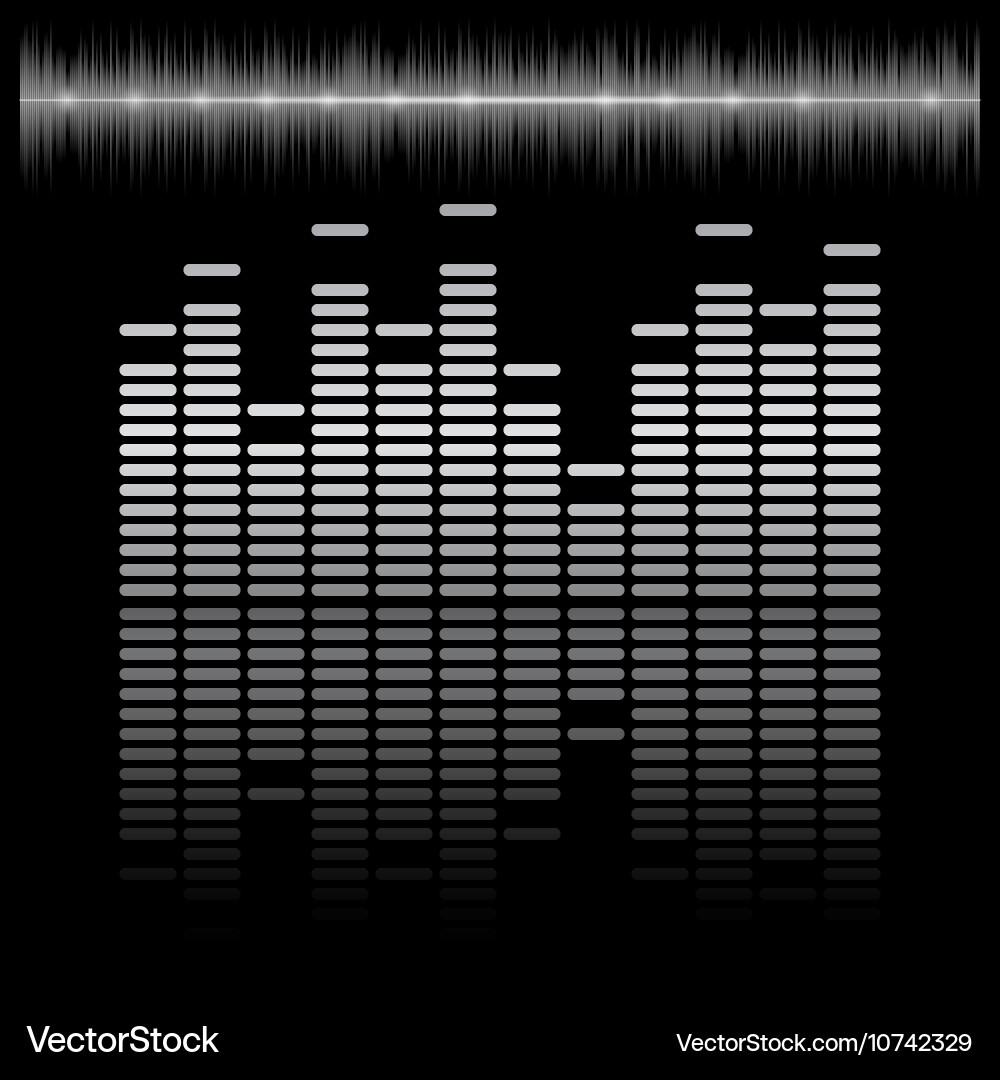 Equalizer bar with reflection and sound chart Vector Image