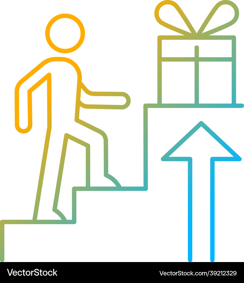 Reward based motivation gradient linear icon Vector Image