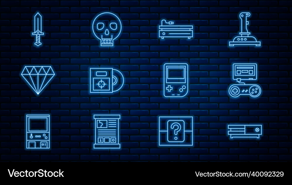 Set line video game console with joystick Set line video game console with joystick vector image