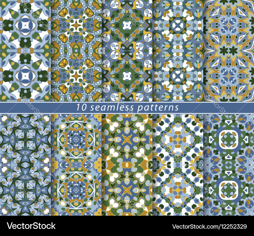 Set of seamless patterns vector image