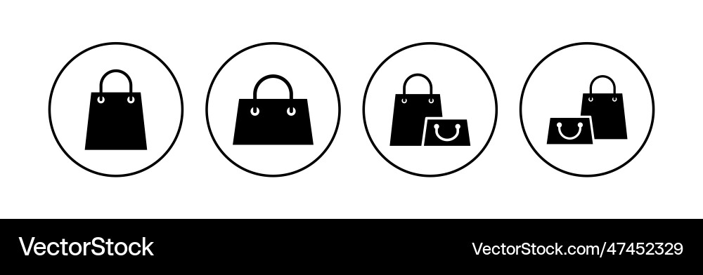 Shopping bag icon set Shopping bag icon set vector image