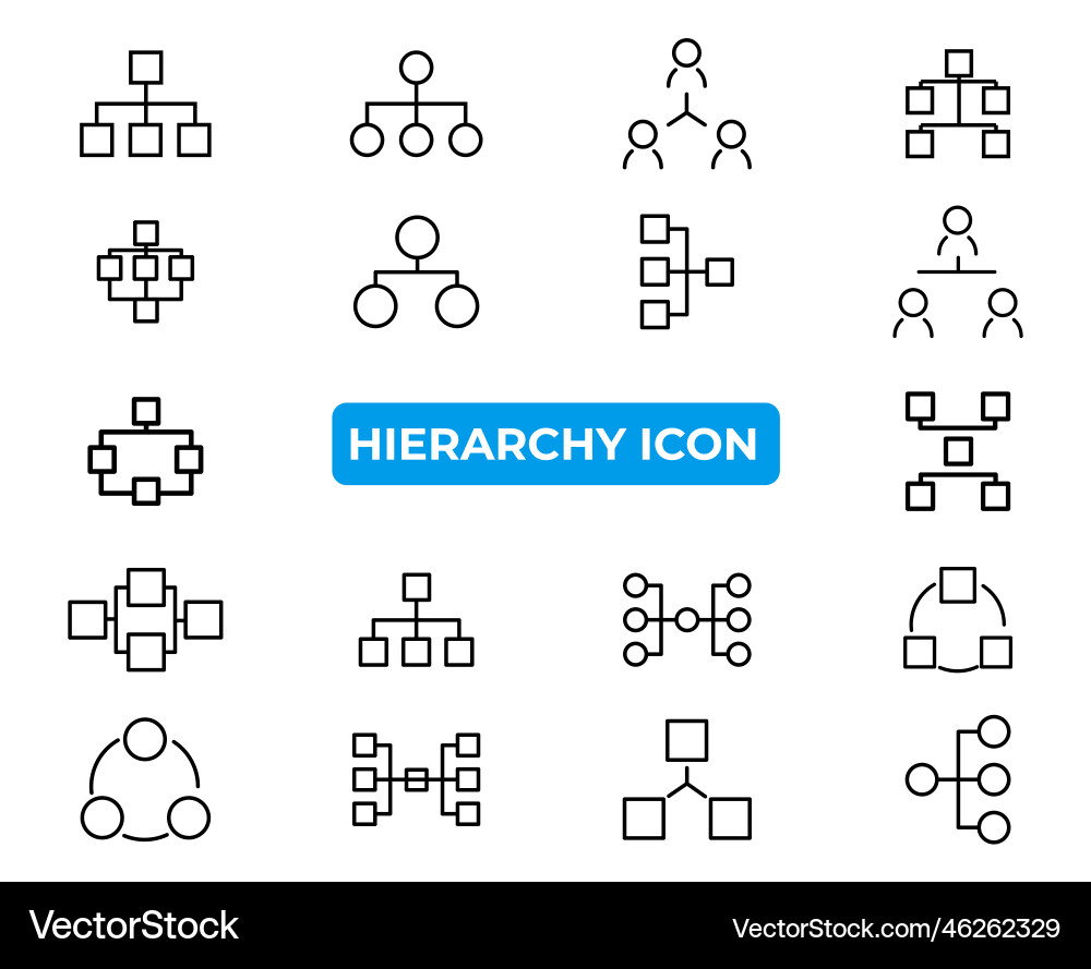 Simple set of hierarchy icons in trendy line Vector Image
