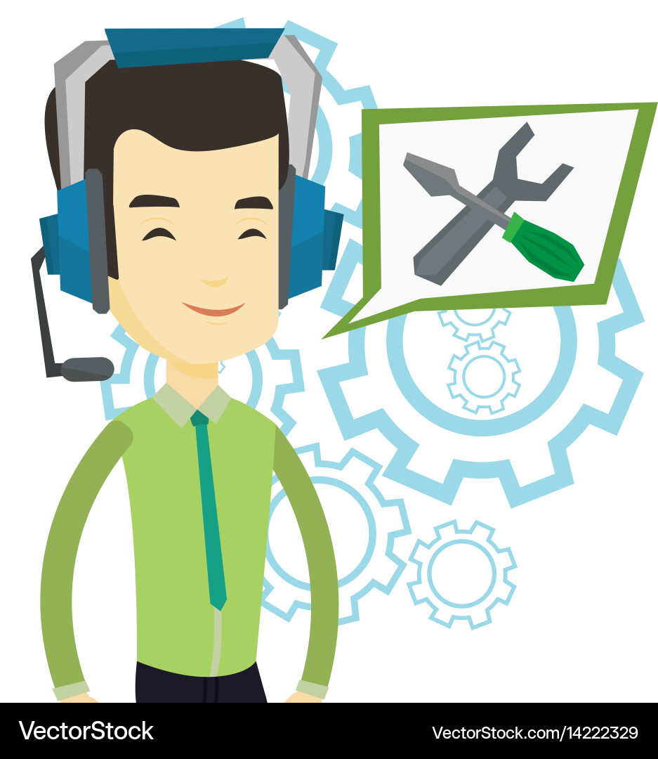 Technical support operator vector image