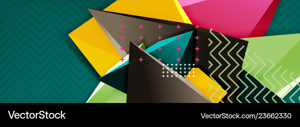 3d triangular shapes abstract background vector image