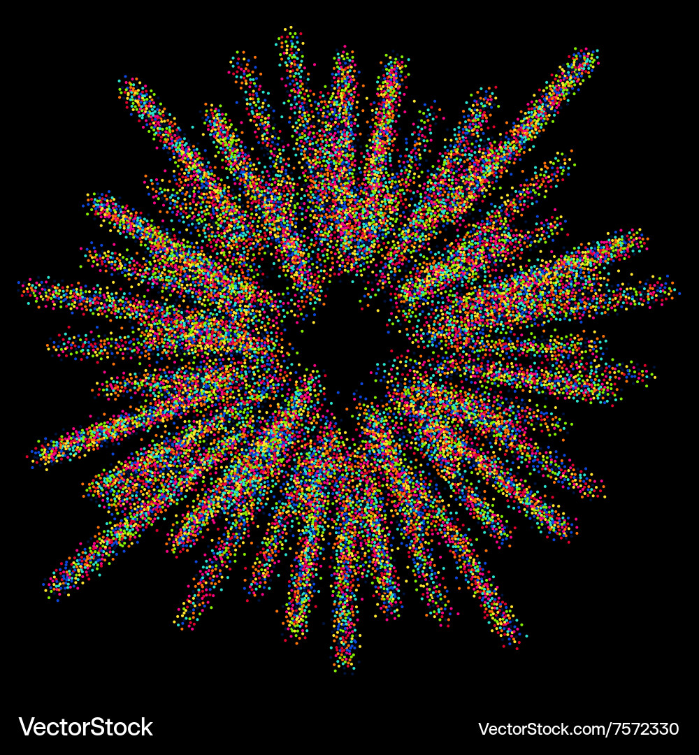 Abstract circle firework on black Vector Image