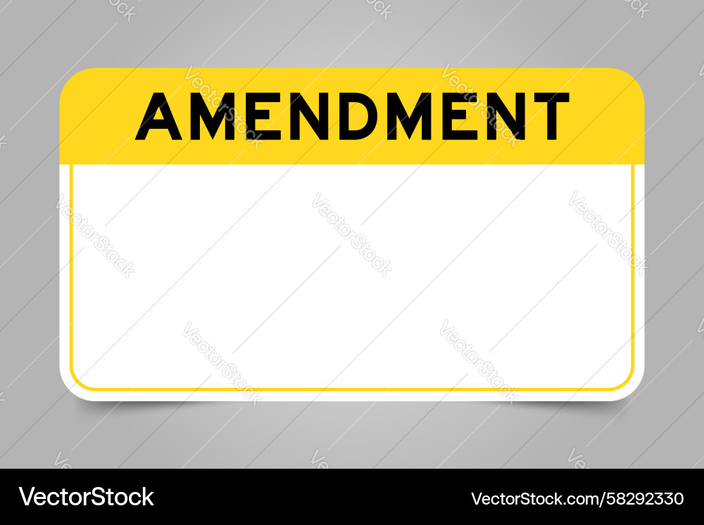 Amendment Label Banner – Royalty-Free Vector | VectorStock