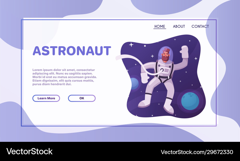 Astronaut character exploring outer space cartoon Astronaut character exploring outer space cartoon vector image