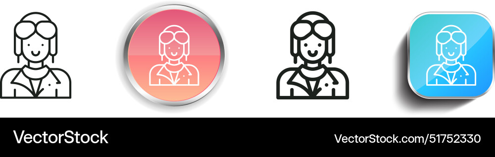 Aviator icon thin linear regular and button style vector image