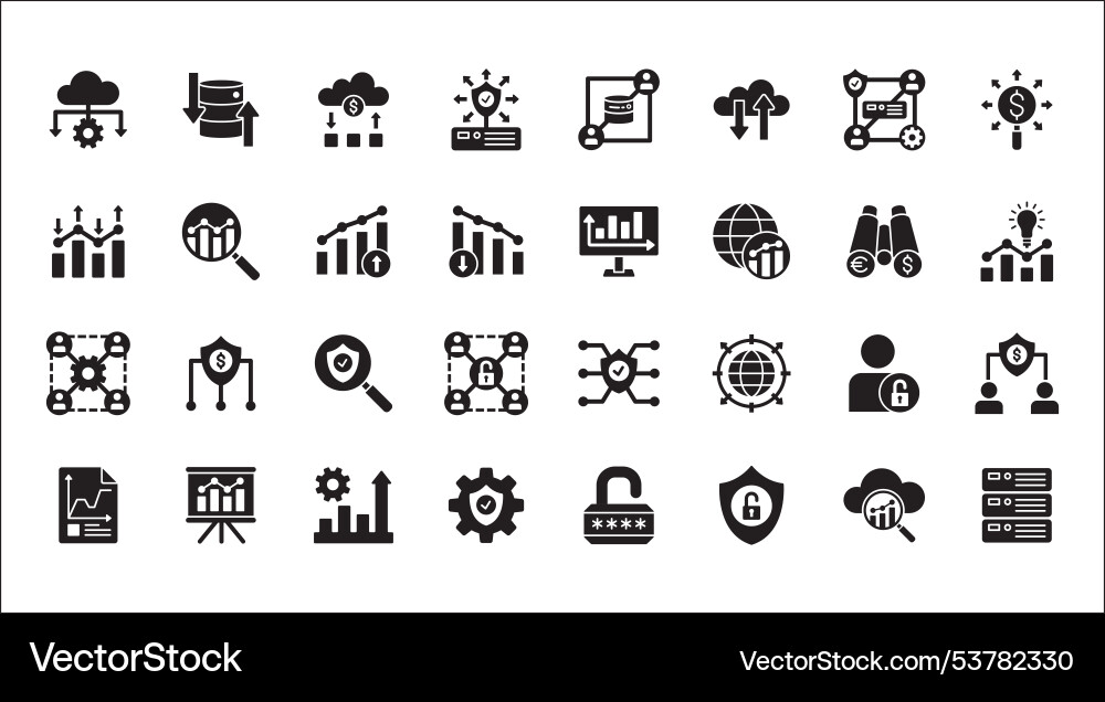 Business data statistic and security related icon Vector Image