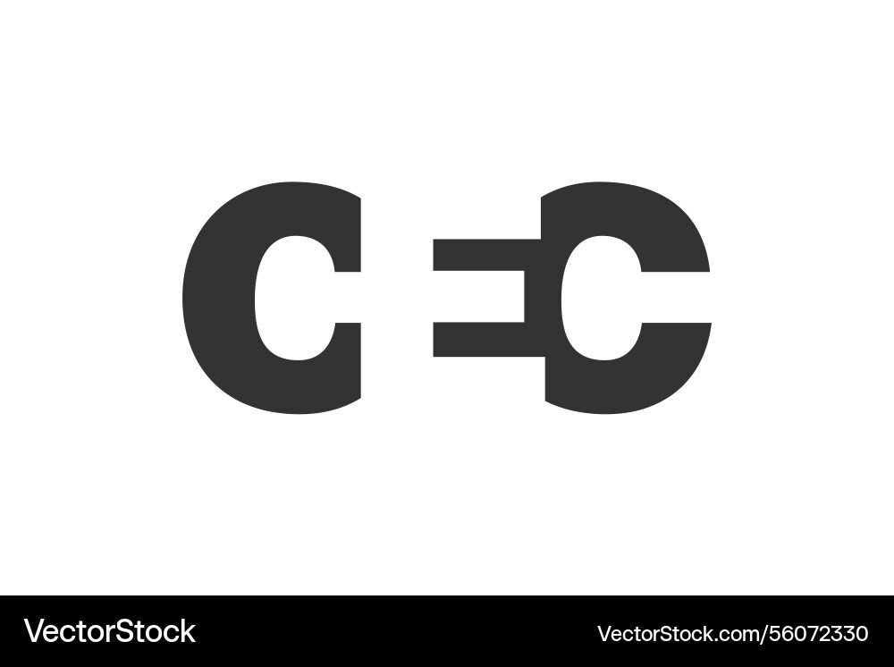 Cec logo design initial letter c e bold font Vector Image