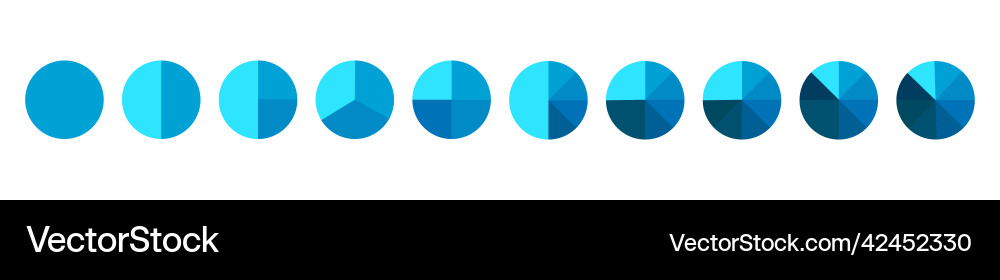 Circles sector segment slice set circle section vector image