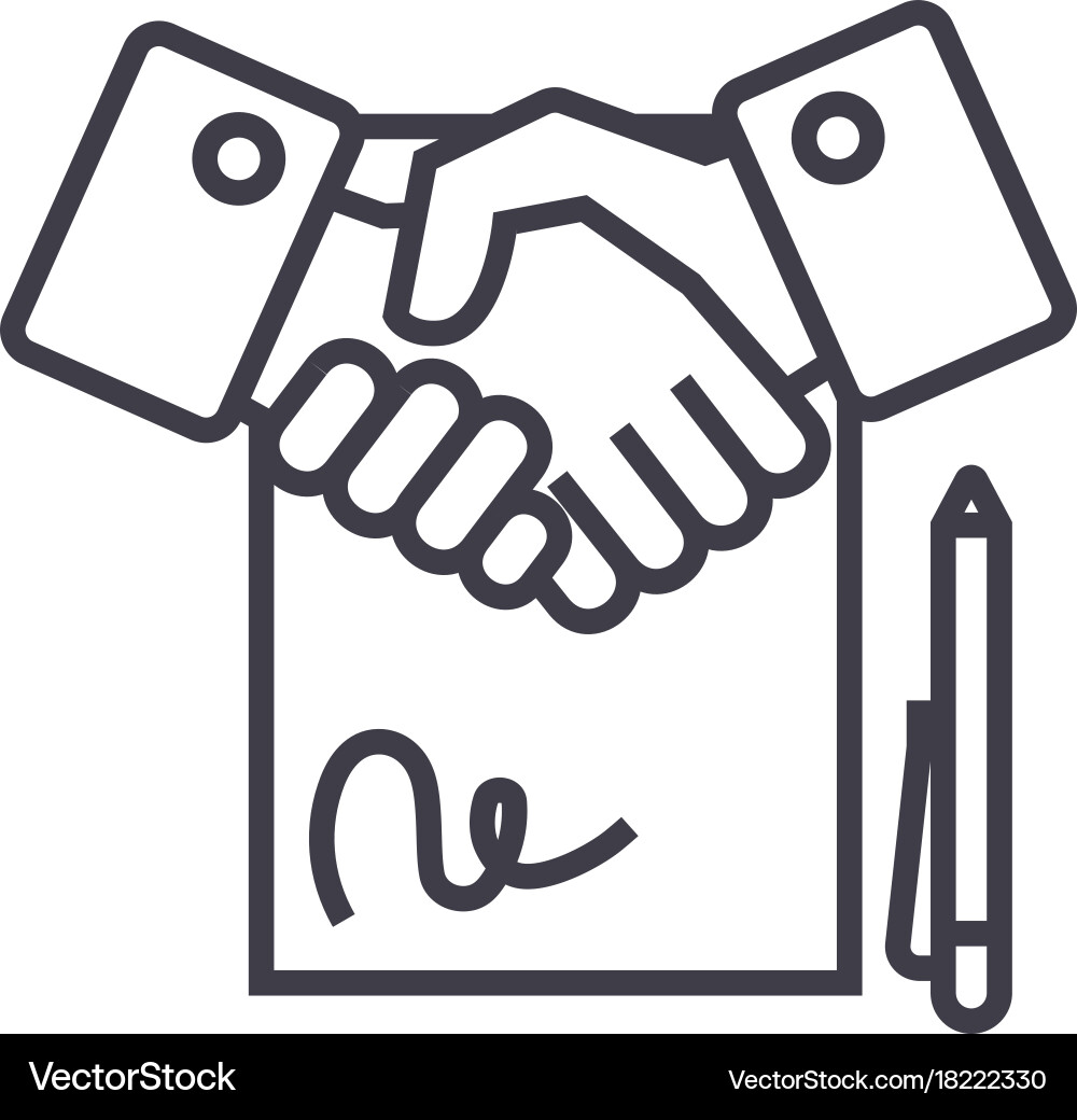 Contract linear icon sign symbol vector image