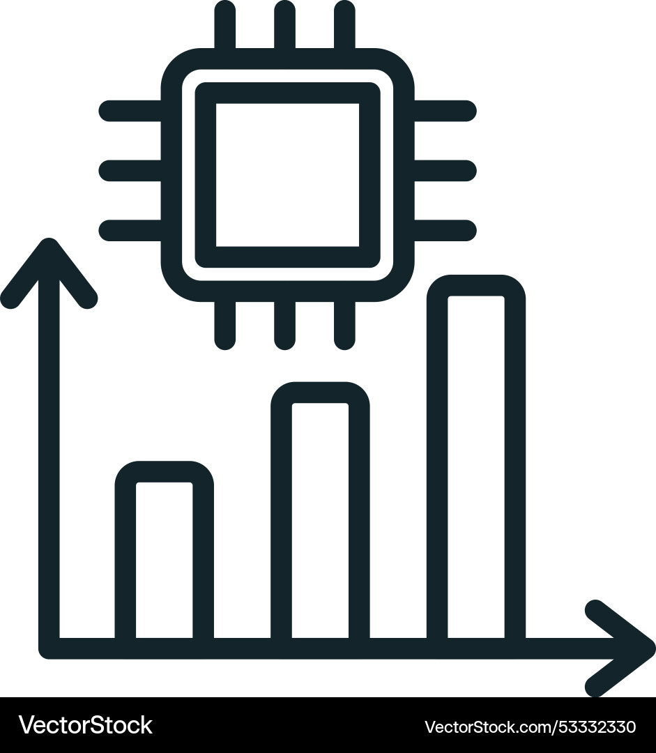 Cpu microchip increasing performance shown vector image