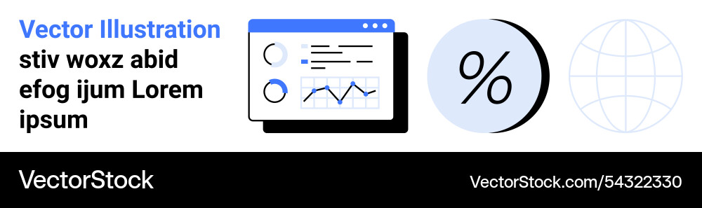 Data analysis dashboard with graphs percentage Data analysis dashboard with graphs percentage vector image