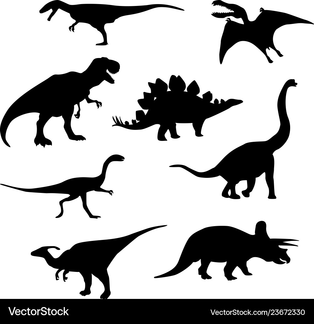 Dinosaur Silhouettes Collection vector image