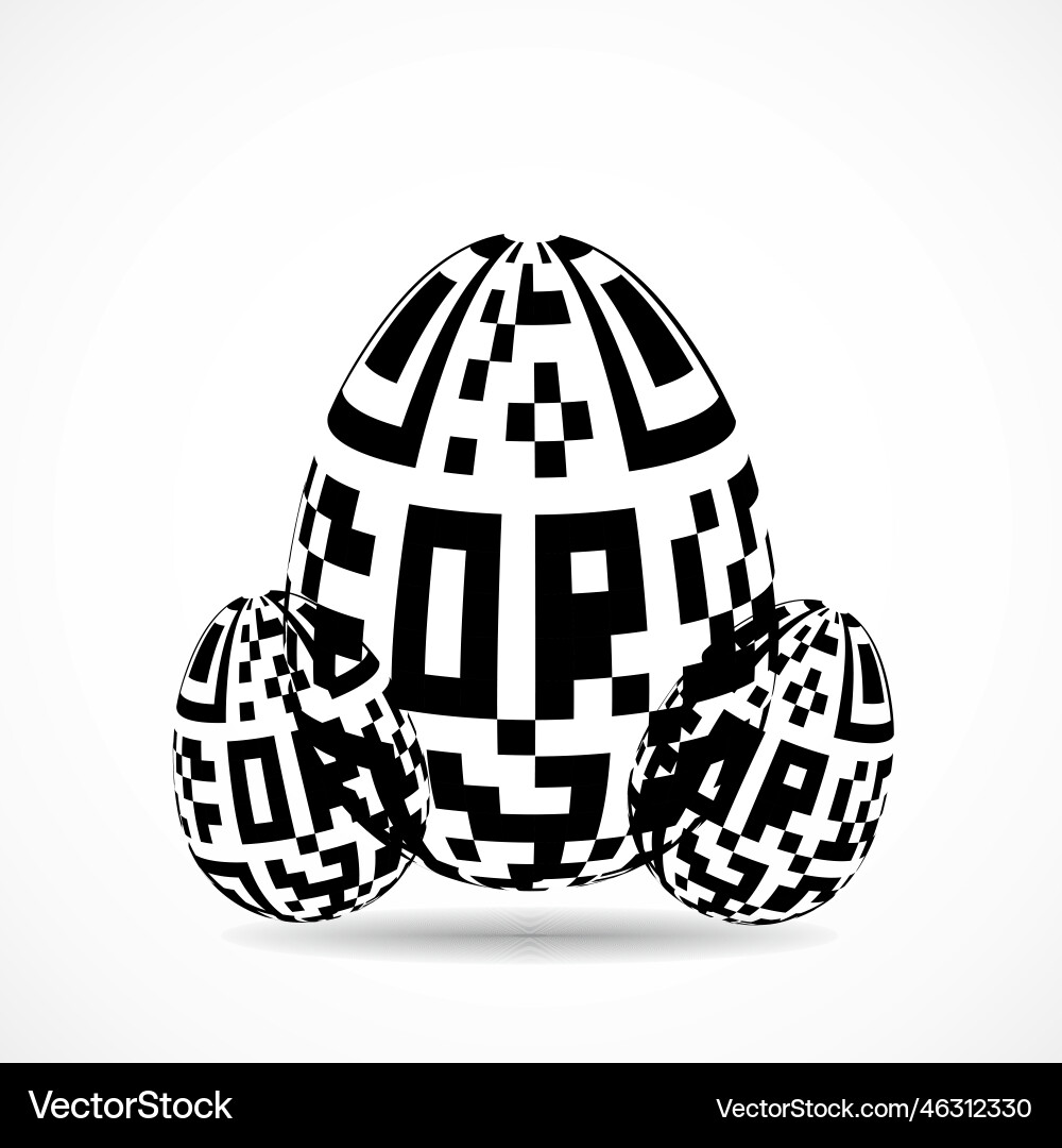Eggs with qr code inside isolated on white Eggs with qr code inside isolated on white Vector Image