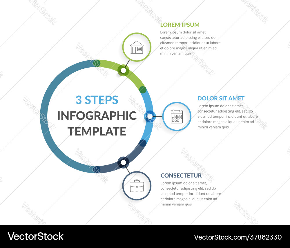 Infographic template with three elements Infographic template with three elements vector image