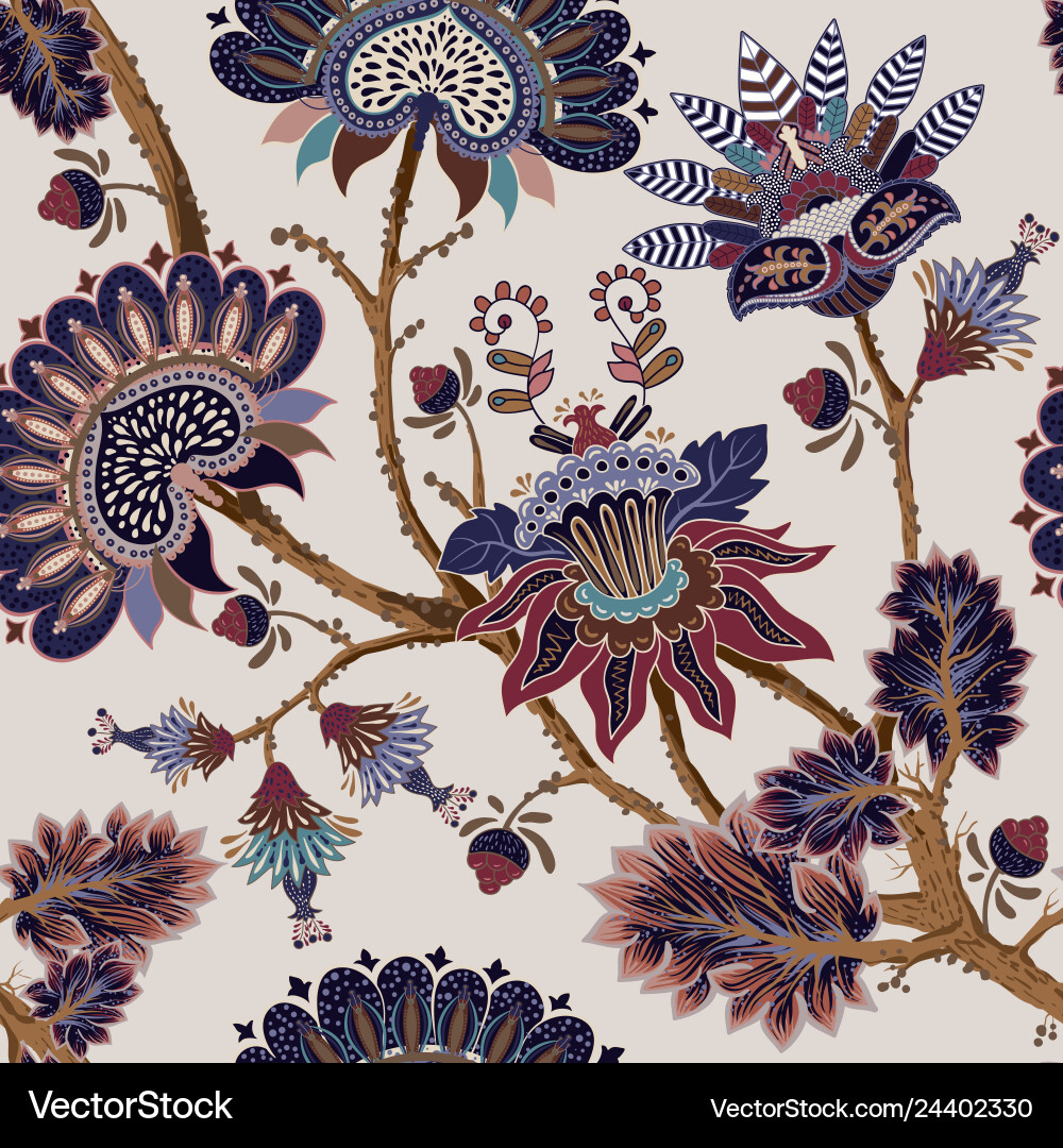 Jacobean Floral Pattern Vector Image