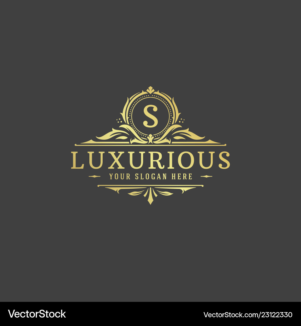 Luxury Crest & Monogram Template Vector Image