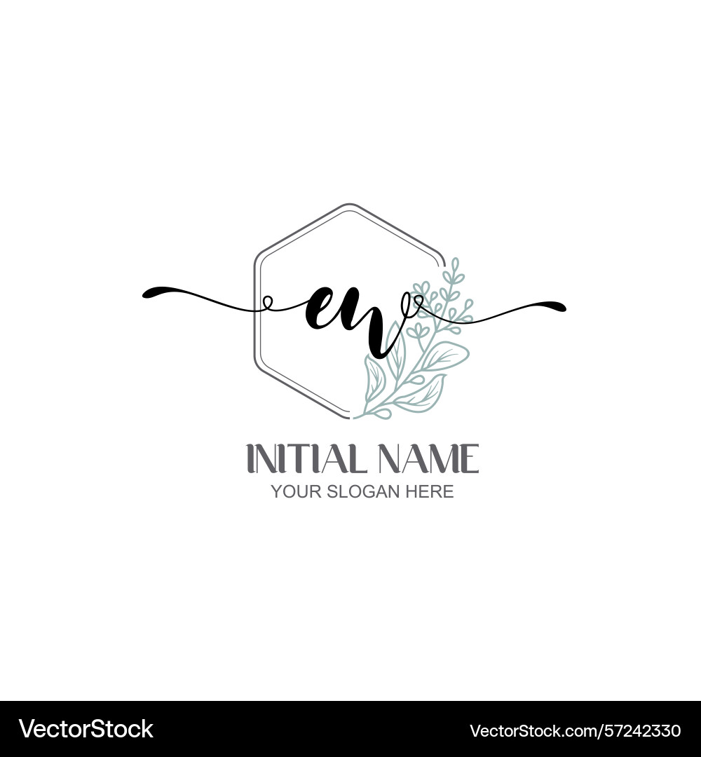 Modern botanical ew initial logo collection Vector Image
