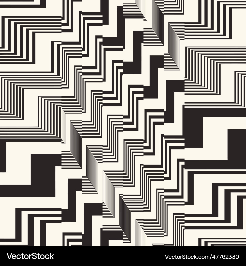 Monochrome glitch effect textured zigzag pattern Monochrome glitch effect textured zigzag pattern vector image